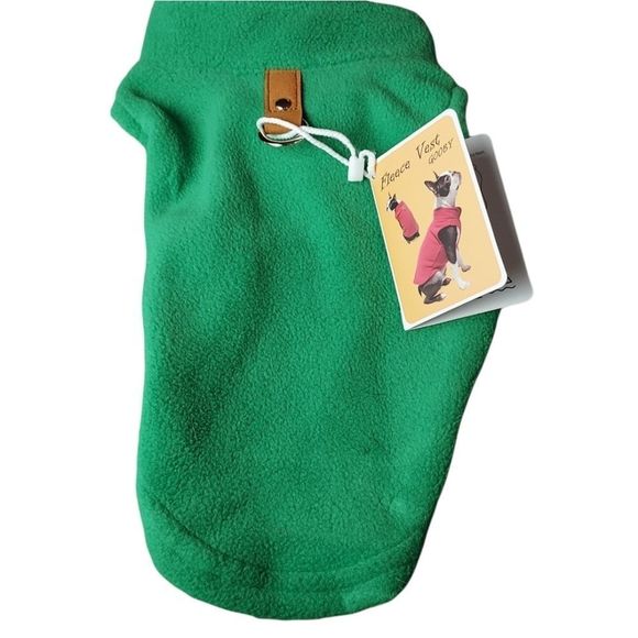 Green Fleece Dog jacket - Picture 3 of 5